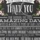 Instant Download - Chalkboard Style Thank You Place Card - Wedding Reception - Place Setting Card - Thank You