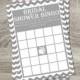 Bridal Shower Bingo INSTANT DOWNLOAD DIY Chevron Gray and White with Gift