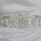 Hand Beaded Crystal Bridal Sash with Rhinestones and Swarovski Pearls, Art Deco Wedding Gown Belt
