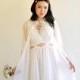 Bridal Set Vintage White Chiffon Nightgown Peignoir S Cahill Lingerie Keyhole Grecian Rare