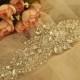 Rhinestone Applique Crystal Beaded Bridal Applique for Bridal Sash Wedding Belt