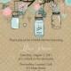 Bridal Shower Invitation - Mason Jar Bridal Shower Invitation - Bridal Shower Invite - Pink Blue Mason Jar - Wedding Shower -1185 PRINTABLE