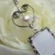 Wedding bouquet photo charm. Memorial photo charm with pearl and heart.