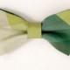 Silk Men's Bow Tie Green colorblock plaid / LIMITED EDITION / Groomsmen / Ringbearer