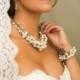 Clustered pearl necklace-  in champagne ivory and white.-wedding jewelry, bridesmaids necklace-c1