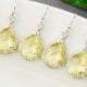 10% OFF SET OF 5 Wedding Jewelry - Yellow Crystal Bridesmaid Earrings - Lemon Jonquil Earrings - Wedding Earrings - Bridesmaid Gift