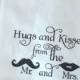50 White Retro 'Hugs And Kisses...' Candy Buffet Bags, Wedding Cake Bags,candy Station Bags, Favor Bags