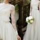 2015 New Design Vintage Wedding Dresses Illusion Garden Sash Lace Long Sleeve Bridal Dresses Ball Gowns A Line Chiffon Vestido De Marriage Online with $126.39/Piece on Hjklp88's Store 