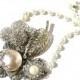 Pearl Statement Necklace, Vintage Wedding Jewelry by Dabchick Vintage Gems on Etsy