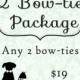 2 Bow tie package - cat bow ties, dog bow ties, pet bow ties