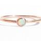 Sale! - Opal & Solid Rose Gold Ring - Stacking Ring - Thin Gold Ring - Engagement Ring - Opal Ring - Pink Gold Ring - MADE TO ORDER.