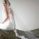 Bridal Veil, Traditional Veil,  Mantilla Chapel Length Veil, Wedding Veil, Lace Veil, Wedding Hair Accessory, Long Veil