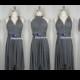 FREE BANDEAU knee length Short Bridesmaid Convertible Dress Charcoal Grey Infinity Dress Multiway Dress Wrap dress
