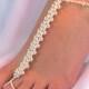 Barefoot Sandals Bridal Sandals Beach Wedding Sandals Wedding Shoes Foot Jewelry Swarovski Crystal Pearl Foot Jewelry Design 2