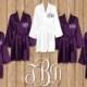 FREE ROBE, Set of 7 or MORE Dark Purple Robe, Personalized Satin Robes, Bridesmaid Gift, Wedding, Brides Robe, Monogrammed Robes, Satin