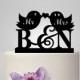 love bird wedding cake topper, monogram cake topper, cake decoration, custom initial letter cake topper, Mr and Mrs cake topper, birds
