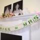 From Miss to Mrs Banner, mint bridal shower banner, bride to be  Damask bridal decor, bachelorette decorations You pick the colors