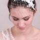 Lace birdcage veil in white or ivory, petite birdcage veil, Wedding Veil