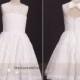 ivory lace flower girl dress with back bow for weddings flower girl tutu dress