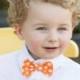 Fabric Bow Tie Orange White Polka Dot Fall Halloween - Wedding - Ring Bearer - Photo Prop - Newborn Infant Baby Toddler Girl Boy