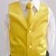 Boy Vest with Long Tie in Yellow for Ring Bearer, Communion, Wedding in Size 6, 8, 10 only