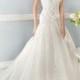 Natural Waist Scoop Tulle,lace A-line V-back Wedding Dress