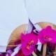 White Paddle Fan with Pink Orchid