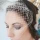 YARA -- Wedding Bridal Bride Birdcage Veil, Russian Veiling, Available in White, Ivory, Black and Custom Colors
