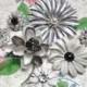 destash craft lot enamel flower vintage jewelry costume brooch pin earring crystal deisy wedding bouquet project