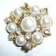 Vintage Faux Pearls and Rhinestones Button on Etsy