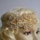 Gold Rhinestone flapper Gatsby Headband,Wedding Headband, Crystal Headband, Wedding Headpiece, Halo Bridal Headpiece, 1920s Flapper headband