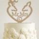 Deer Wedding Cake Topper - Rustic Cake Topper - Mr and Mrs Wedding Cake Topper - Wooden Wedding Cake Topper