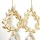 Gold Leaf Earrings Clear Crystal Earrings Laurel Wreath Greek Goddess Grecian Jewelry Gold Wedding Gold Bridesmaid Earrings Bridal Jewelry
