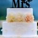Wedding Cake Topper Monogram Mr and Mrs cake Topper Design Personalized with YOUR Last Name 005
