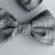 Boys Bow tie in Charcoal Heath - Clip on - ring bearer attire