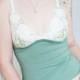 Green Bamboo/Cotton and Lace Camisole - 'Amaryllis' Style Custom Fit Made To Order Womens Lingerie