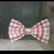 Red and White Plaid Bow Tie, Clip, Headband or Pet