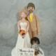 Bride & Groom with a Dog Customized Wedding Cake Topper