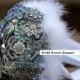 9 Inch 9 Inch Bridal Flower Wedding Feather Jewelry Brooch Bouquet Bling Crystal Pearl Rhinestone made A Fairy in the Clouds-13