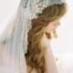 Wedding Veil, Mantilla Veil, Metallic Lace, Ivory Veil, Cathedral Length Veil - Style 405