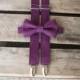 Eggplant Purple Cotton Bow Tie & Suspenders