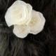 Wedding bridal hair accessory, bridal fascinator, ivory bridal hair flower, bridal hairpiece, bridal hair clips, wedding hair accessories,