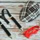 Boy's Vintage Wedding 3 Piece set - Black, White, Red Plaid Newsboy Hat with suspenders and Bow Tie (your choice) Fits boys 3-7 years old