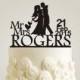 Custom Wedding Cake Topper, Mr and Mrs Wedding Cake Topper, Personalized with Your Last Name and Wedding Date, Bride and Groom Cake Decor