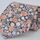 Boys Necktie Navy Blue and Coral Peach Floral