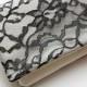 The LENA CLUTCH - Black Lace  and Ivory Satin Clutch - Wedding Clutch Purse - Bridesmaid Gift Idea