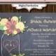 Chalkboard Floral Mason Jar Bridal Shower Invitation-Rustic-Wedding Shower-Pink-Mason Jar Invitation--Mason Jar