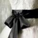 Bridal Sash - Romantic Luxe Satin Ribbon Sash - Wedding Sashes - Blackest Black Bridal Belt
