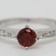 Natural Garnet Solid Sterling Silver Solitaire engagement ring - handmade engagement ring - wedding ring