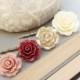Rose Bobby Pins Romantic Flower Hair Accessories in Dusty Rose Pink Deep Red Gold Cream Vintage Style Country Chic Wedding - Set of Four (4)